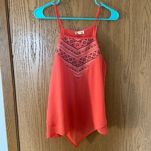 Pink summer tank top, flowy